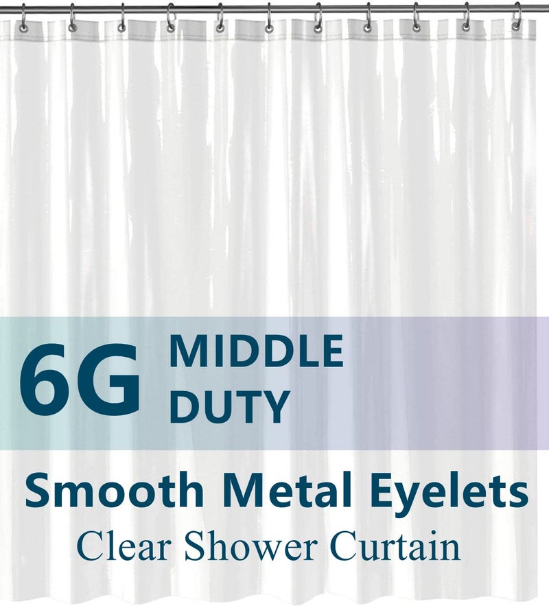 Blu-Pier Tech Clear Shower Curtain Set,Waterproof,PEVA Shower Curtain Liner for Bathroomï¼Œ72W x 72H-6Gauge - Image 1